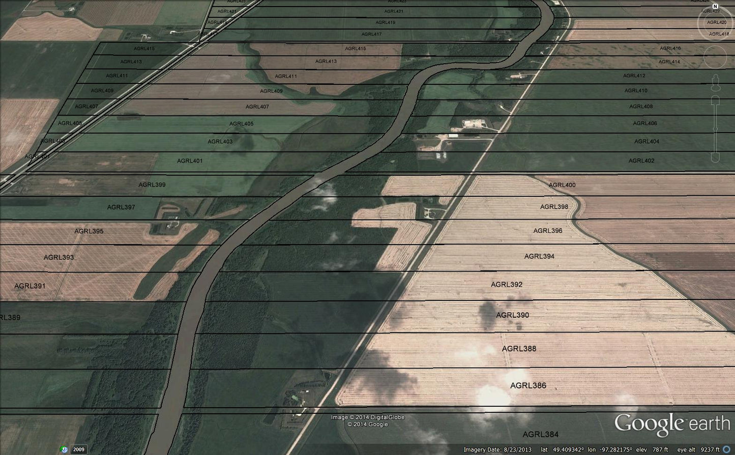 Google Earth Municipality Qtr Section Overlays MANITOBA ONLY